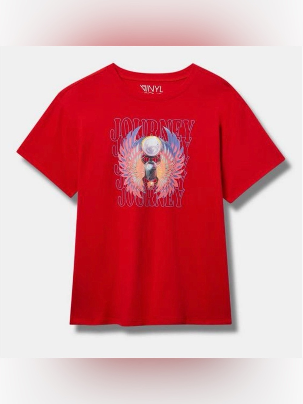 Torrid Journey Relaxed Fit Cotton Crew Tee Adrenaline Red
